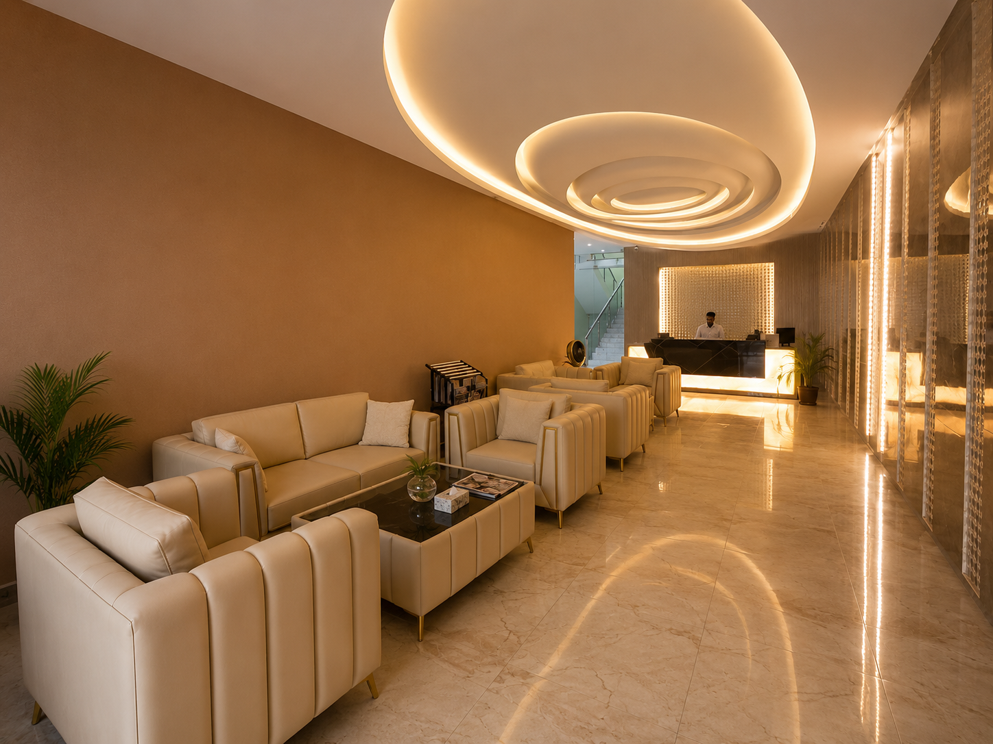 Ground floor lobby with the reception desk